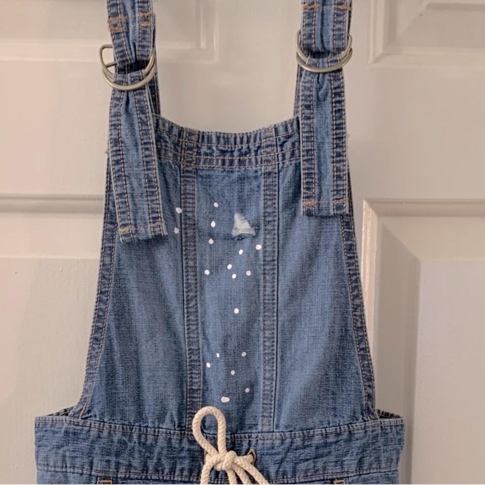 NWT! Justice - Embellished Denim Overalls - Adjustable Girls Size 7 - Picture 6 of 11